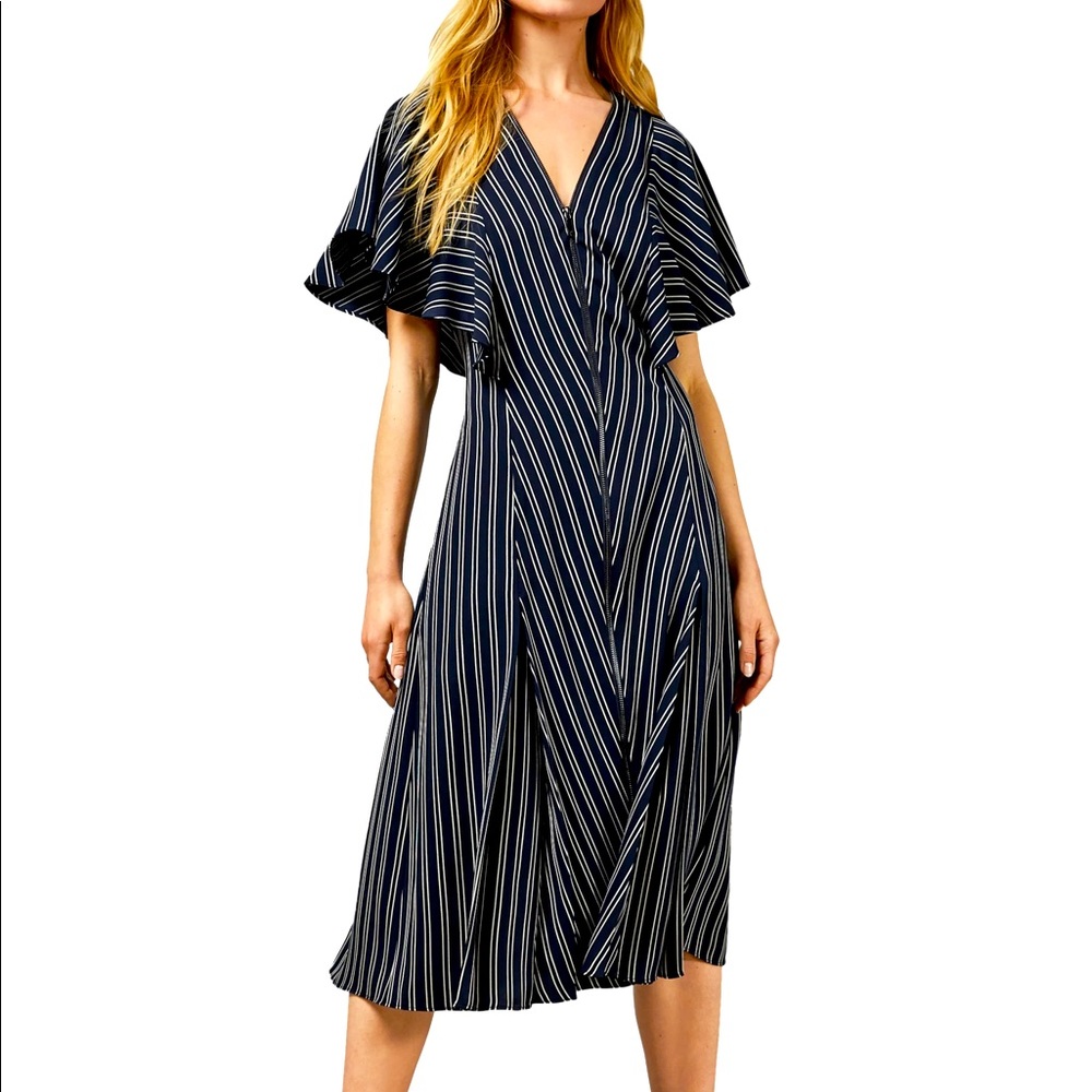 Ted Baker Flissie Striped Midi Dress, Navy/Multi